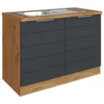 XXXLutz Lauterach - Ihr Möbelhaus bei Bregenz Spülenunterschrank 120/82/60 cm in Grau, Eiche Wotan