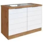 XXXLutz Lauterach - Ihr Möbelhaus bei Bregenz Spülenunterschrank 120/82/60 cm in Weiß, Eiche Wotan