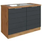 XXXLutz Lauterach - Ihr Möbelhaus bei Bregenz Spülenunterschrank 120/82/60 cm in Grau, Eiche Wotan