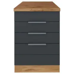 Kochfeldumbauschrank 60/82/60 cm in Grau, Eiche Wotan