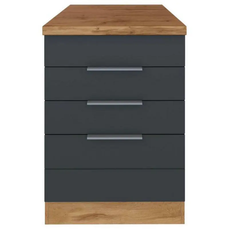 Kochfeldumbauschrank 60/82/60 cm in Grau, Eiche Wotan