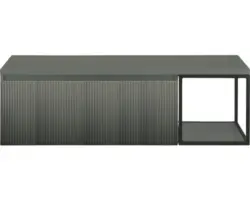 Waschbeckenunterschrank Sanox Frozen 3D 43x140x45 cm mit Waschtischplatte und Metallgestell petrol/schwarz matt