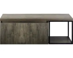 Waschbeckenunterschrank Sanox Frozen 3D 43x120x45 cm mit Waschtischplatte und Metallgestell habor oak/schwarz
