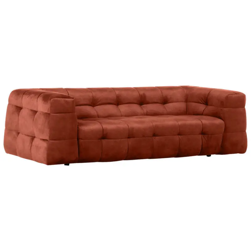 Megasofa in Samt, Flachgewebe Kupferfarben