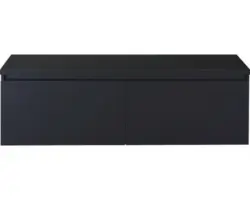 Waschbeckenunterschrank Sanox Frozen 43x140x45 cm mit Waschtischplatte 2 Schubladen schwarz matt