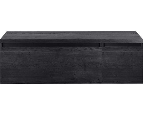 Waschbeckenunterschrank Sanox Frozen 43x140x45 cm mit Waschtischplatte 2 Schubladen black oak