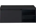 Hornbach Waschbeckenunterschrank Sanox Frozen 43x100x45 cm mit Waschtischplatte und Regal schwarz matt