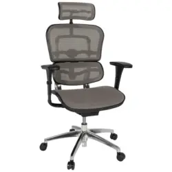 Drehstuhl in Netzbespannung, Flachgewebe Grau, Schwarz