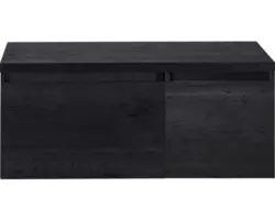 Waschbeckenunterschrank Sanox Frozen 43x100x45 cm mit Waschtischplatte black oak