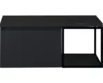 Hornbach Waschbeckenunterschrank Sanox Frozen 43x100x45 cm mit Waschtischplatte und Metallgestell schwarz matt/schwarz