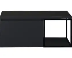 Waschbeckenunterschrank Sanox Frozen 43x100x45 cm mit Waschtischplatte und Metallgestell schwarz matt/schwarz