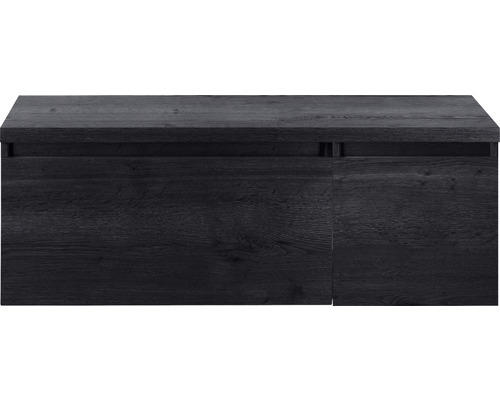 Waschbeckenunterschrank Sanox Frozen 43x120x45 cm mit Waschtischplatte black oak