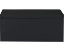 Waschbeckenunterschrank Sanox Frozen 43x100x45 cm mit Waschtischplatte schwarz matt