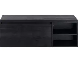 Waschbeckenunterschrank Sanox Frozen 43x120x45 cm mit Waschtischplatte und Regal black oak