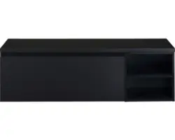 Waschbeckenunterschrank Sanox Frozen 43x140x45 cm mit Waschtischplatte und Regal schwarz matt