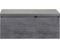 Waschbeckenunterschrank Sanox Frozen 43x100x45 cm mit Waschtischplatte beton anthrazit