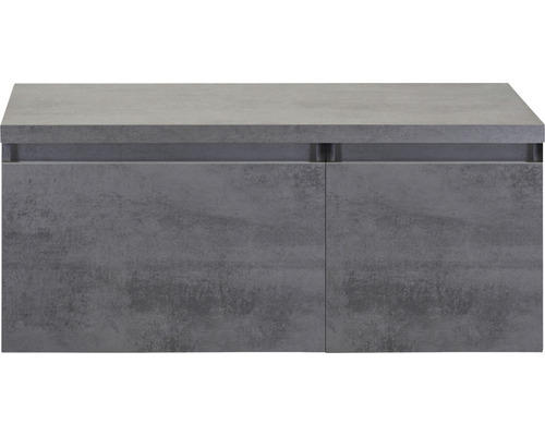 Waschbeckenunterschrank Sanox Frozen 43x100x45 cm mit Waschtischplatte beton anthrazit