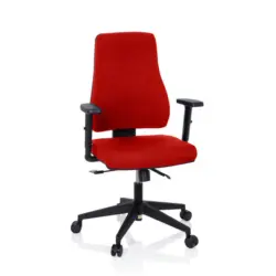 Drehstuhl in Flachgewebe Rot, Schwarz