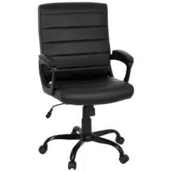 Chefsessel in Lederlook Schwarz