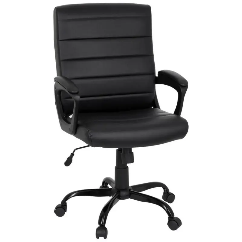 Chefsessel in Lederlook Schwarz