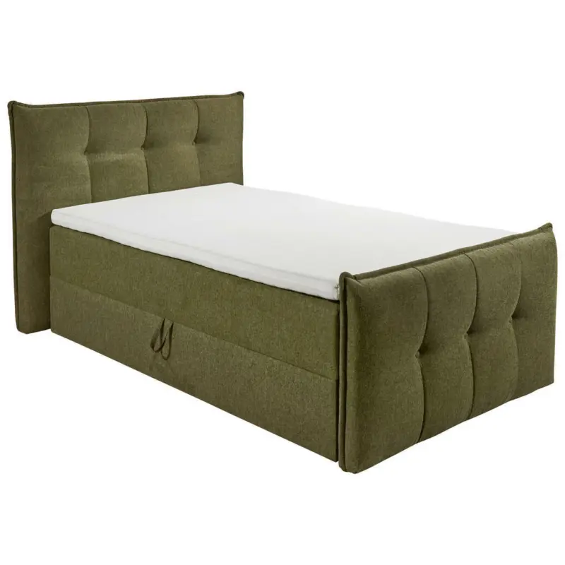 Boxbett 120/200 cm in Olivgr&uuml;n
