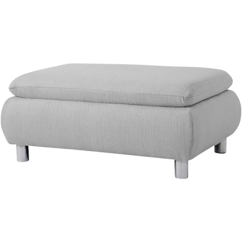 Hocker in Textil Silberfarben