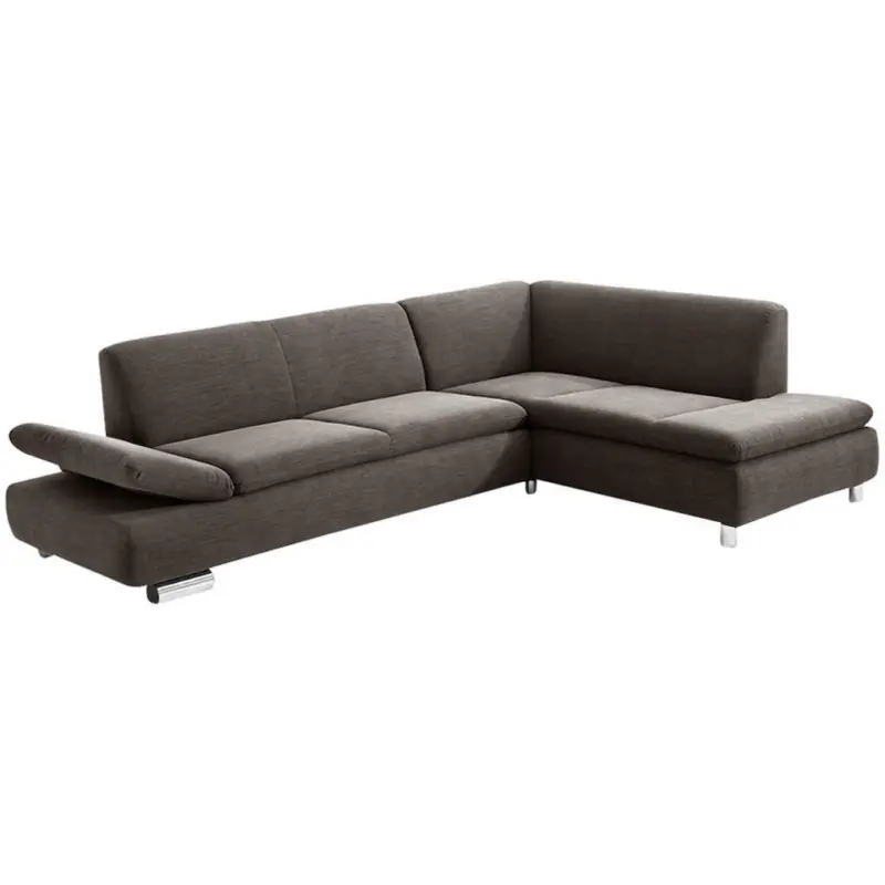 Ecksofa in Struktur Dunkelbraun