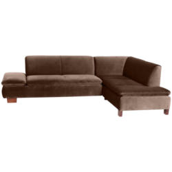 Ecksofa in Samt, Velours Braun