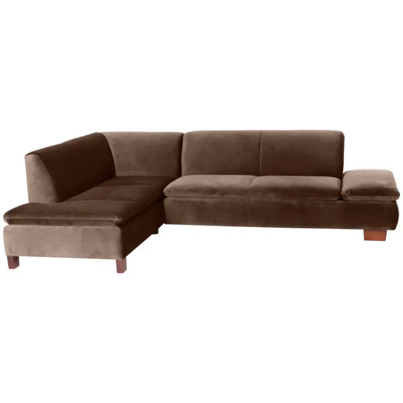 Ecksofa in Samt, Velours Braun