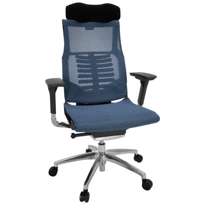 Drehstuhl in Netzbespannung Blau, Schwarz