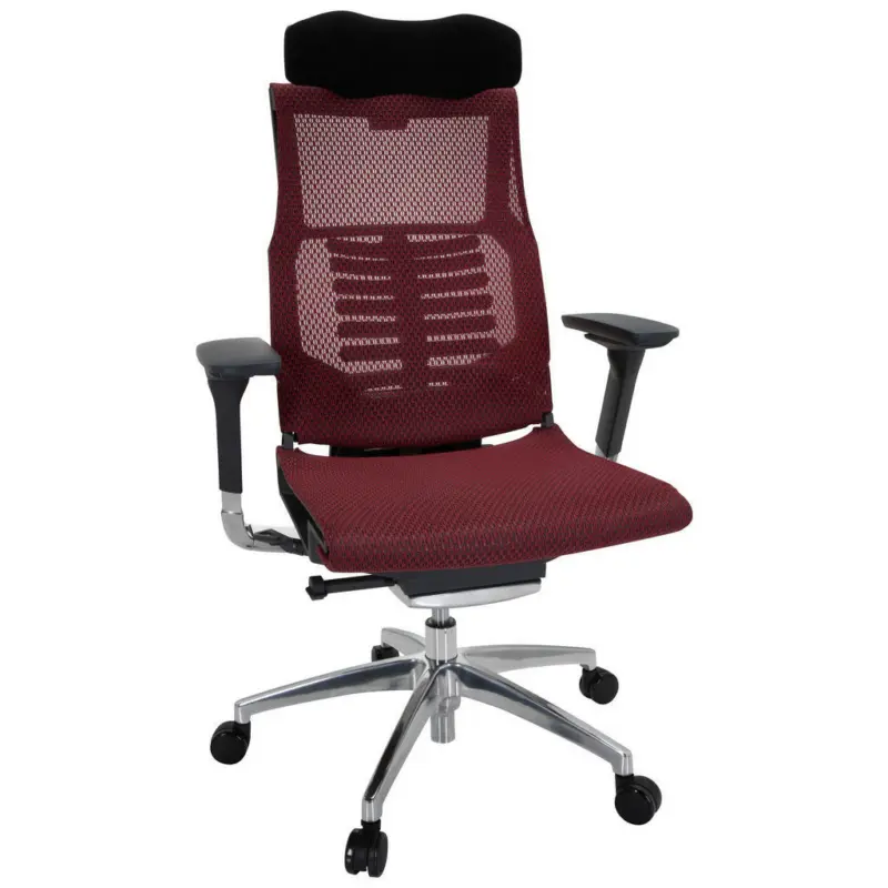 Drehstuhl in Netzbespannung Rot, Schwarz