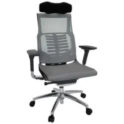 Drehstuhl in Netzbespannung Grau, Schwarz