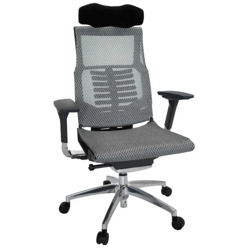 Drehstuhl in Netzbespannung Grau, Schwarz