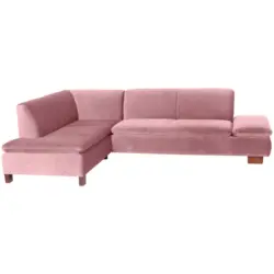 Ecksofa in Samt, Velours Rosa