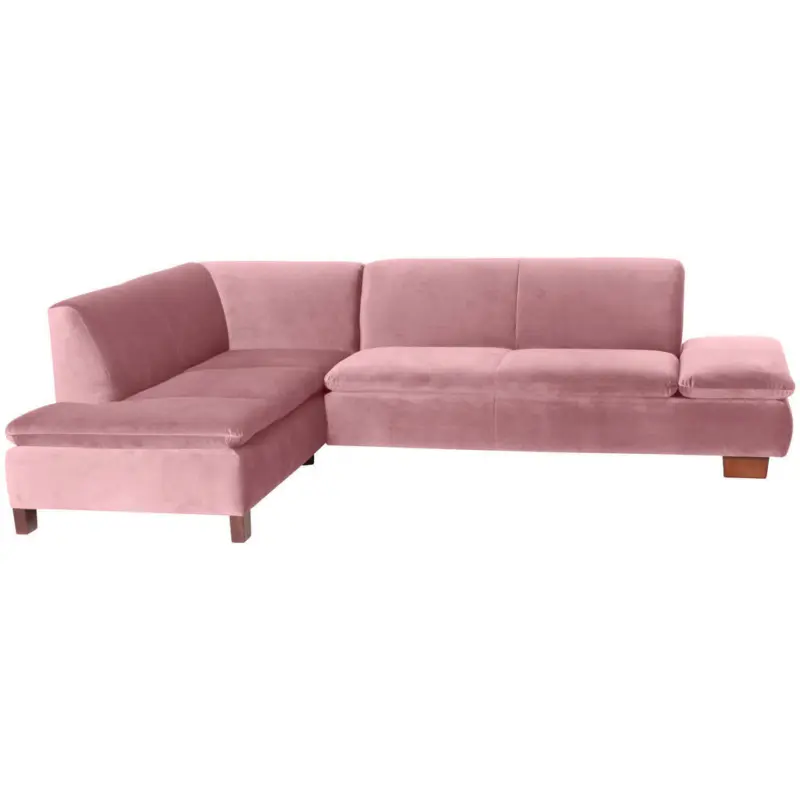 Ecksofa in Samt, Velours Rosa