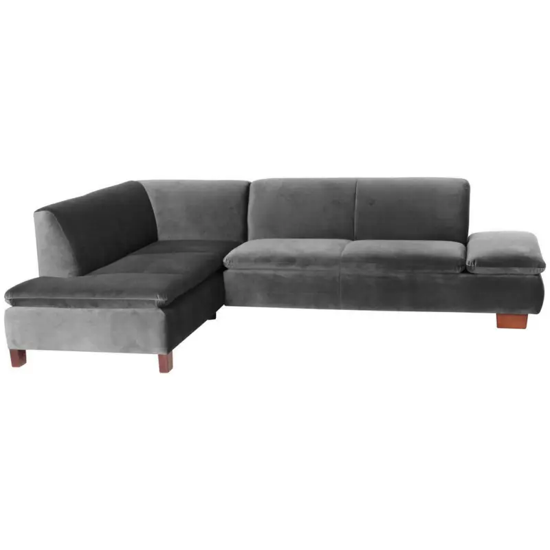 Ecksofa in Samt, Velours Anthrazit