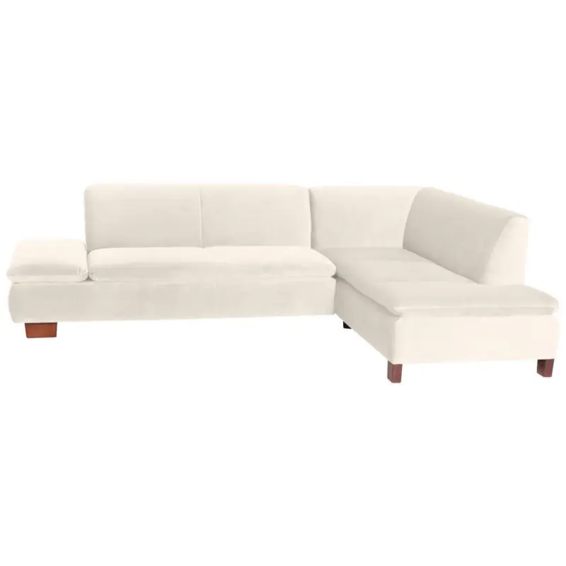 Ecksofa in Samt, Velours Creme