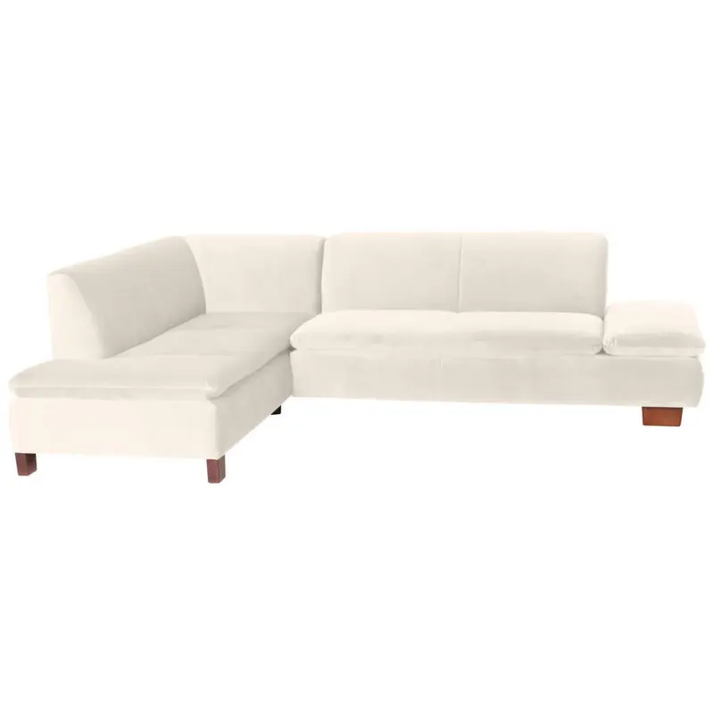 Ecksofa in Samt, Velours Creme