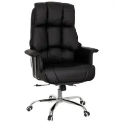 Chefsessel in Lederlook Schwarz