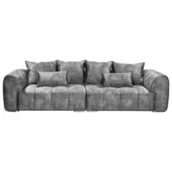 Bigsofa in Mikrovelours Grau
