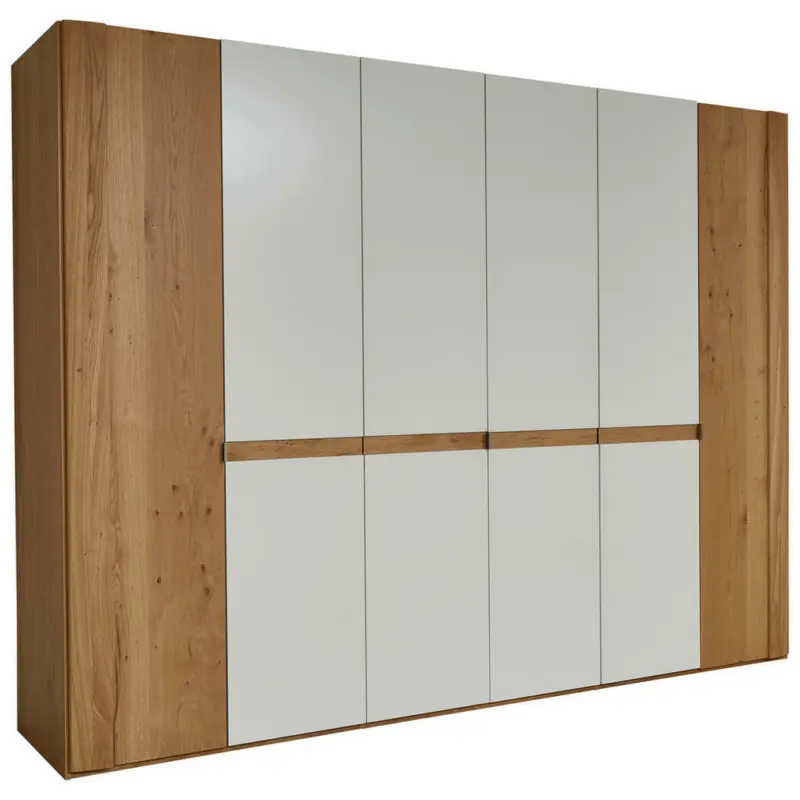 Drehtürenschrank in Weiß, Eichefarben