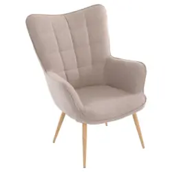 Sessel in Webstoff Sandfarben, Beige