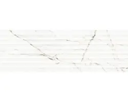 Steingut Dekorfliese Torano 33,3x100,0 cm weiß matt rektifiziert