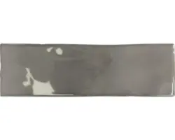Steingut Wandfliese Borgo 6,5x20,0 cm anthrazit glänzend