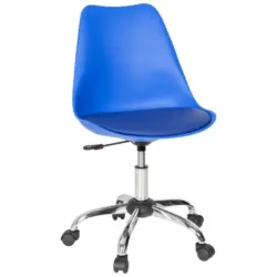 Drehstuhl in Lederlook Blau