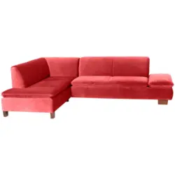 Ecksofa in Samt, Velours Rot