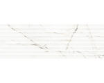 Hornbach Steingut Dekorfliese Torano 33,3x100,0 cm weiß glänzend rektifiziert