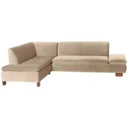 Ecksofa in Samt, Velours Sandfarben