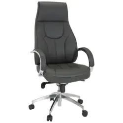 Chefsessel in Lederlook Grau