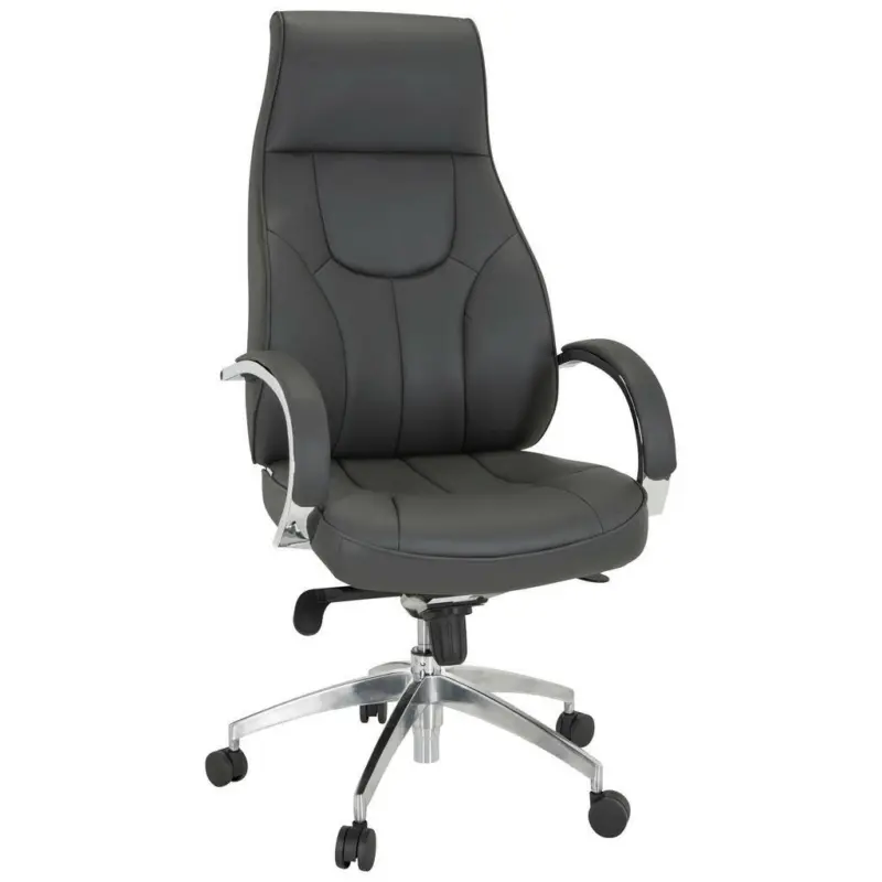 Chefsessel in Lederlook Grau